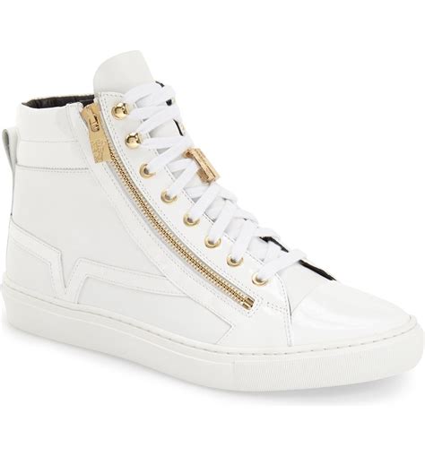 high top versace sneakers|versace zipped high top sneakers.